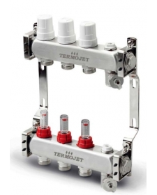 Kolektoriai Termojet nerūdijančio plieno su debitomačiais 2-6 žiedų